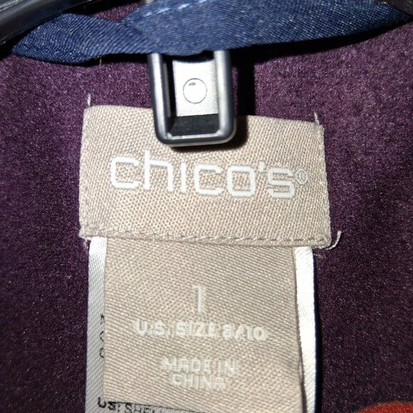 Chico's Multicolor Patchwork Paisley Print Long Coat NWOT Chico's 1 S/M - Picture 5 of 6